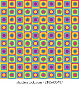 Colorful circle pattern on square background. Abstract art pattern.