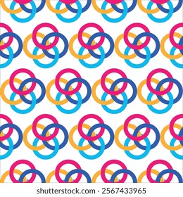 Colorful circle pattern on white background
