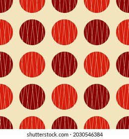 Colorful circle pattern with red background