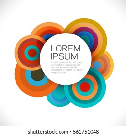 Colorful circle pattern template and white circle space for corporate business, leaflet, cover, page, brochure, flyer, poster layout. vector illustration