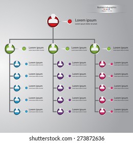 Colorful Circle with People Icons, Organizational Chart Infographics, Business Structure Concept, Business Flowchart Work Process, Blue Abstract Design, Vector Illustration.