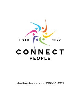 Colorful circle People Logo vector design graphic emblem