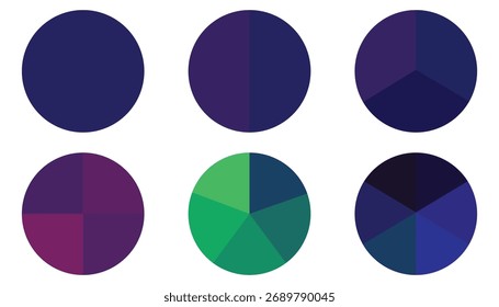 Farbiges Kreisdiagramm Infografik-Set - Unternehmensstatistiken, Prozesszyklus, Datenvisualisierung Diagrammsammlung