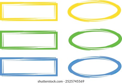 colorful circle and rectangle frames