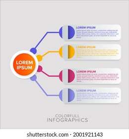 Ilustraciones De Objetos Infográficos De Círculo Y Rectángulo Coloridos