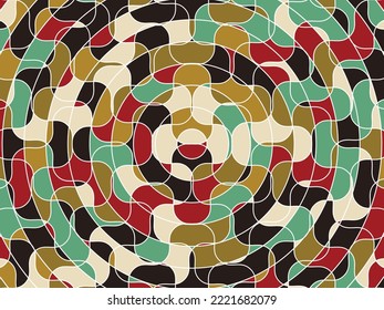 colorido del patrón retro de círculo, concepto de fondo sobre ilustraciones vectoriales.