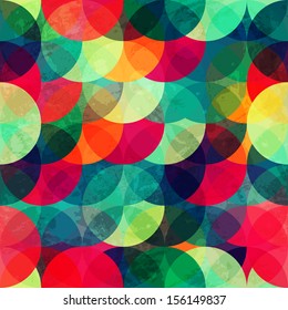 colorful circle seamless pattern with grunge effect