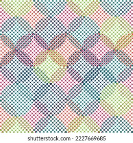 colorful circle seamless pattern with grunge effect.