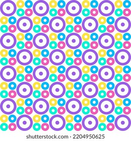 Colorful circle seamless pattern on white Vector Image
