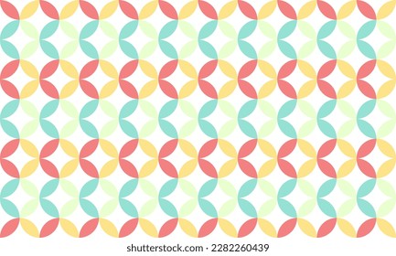 Colorful circle seamless pattern on white background. Vector Abstract.