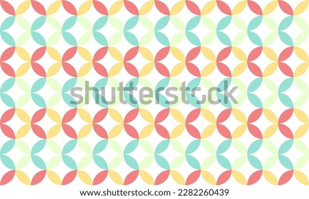 Colorful circle seamless pattern on white background. Vector Abstract.