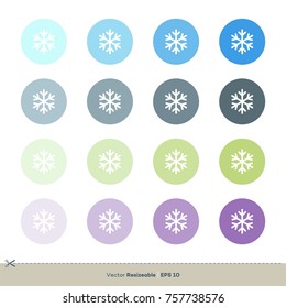 Colorful Circle Set Snowflake Icon Vector Logo Template Illustration Design. Vector EPS 10.