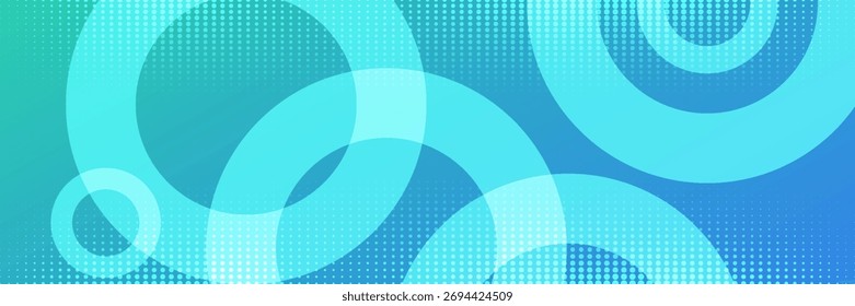 Diseño de fondo de forma de círculo colorido abstracto azul y verde