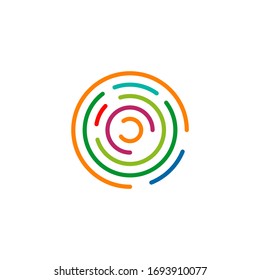 Colorful circle shape icon logo design vector template