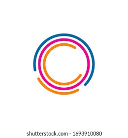 Colorful circle shape icon logo design vector template