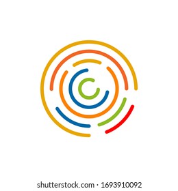 Colorful circle shape icon logo design vector template