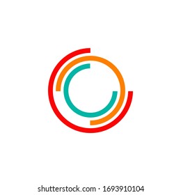 Colorful circle shape icon logo design vector template