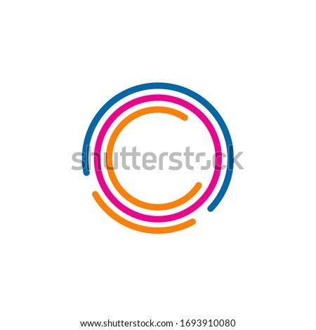 Colorful circle shape icon logo design vector template