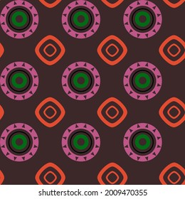 Colorful circle shape seamless pattern for textile wallpaper. Vector illustration.