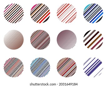 Colorful circle shaped stripes vector element set