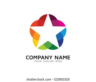 Colorful Circle Star Logo Design Template