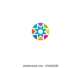 Colorful Circle Star Logo Design Template