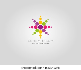 Colorful Circle Star United Community Logo - Vector