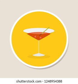 Colorful circle sticker cocktail glass for your holiday