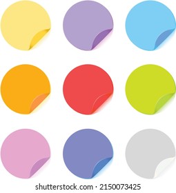 Colorful Circle Sticky Notes vector