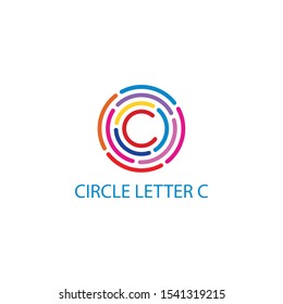 Colorful circle technology letter c logo. Vector technology icon. Stock illustration.