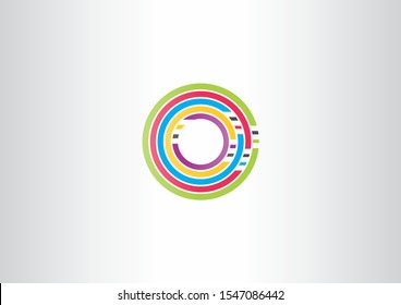 Colorful circle technology style modern design template