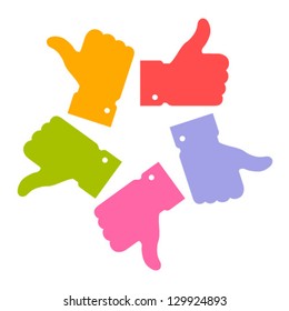 Colorful circle thumb up icons, vector logo