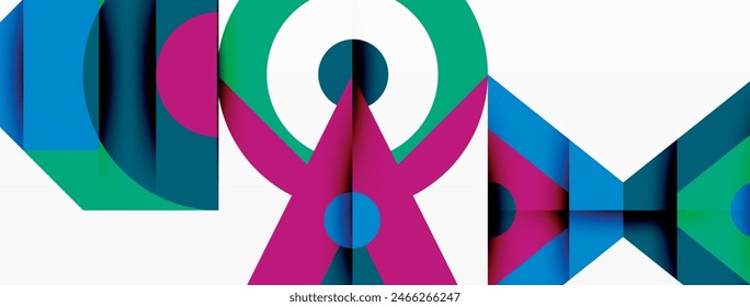Colorido círculo y triángulo de fondo abstracto. Plantilla de Fondo de pantalla, Anuncio, presentación, fondo