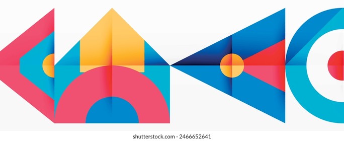 Colorful circle and triangle abstract background. Template for wallpaper, banner, presentation, background