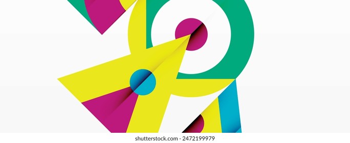 Colorful circle and triangle abstract background. Template for wallpaper, banner, presentation, background