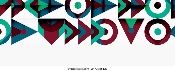 Colorful circle and triangle abstract background. Template for wallpaper, banner, presentation, background
