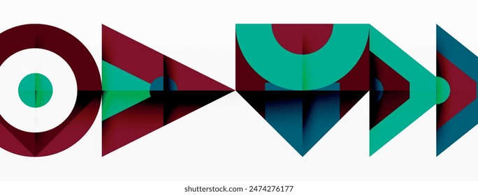 Colorful circle and triangle abstract background. Template for wallpaper, banner, presentation, background