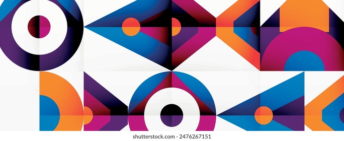 Colorful circle and triangle abstract background. Template for wallpaper, banner, presentation, background
