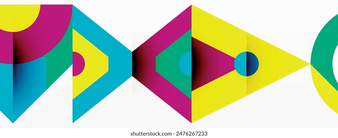 Colorful circle and triangle abstract background. Template for wallpaper, banner, presentation, background