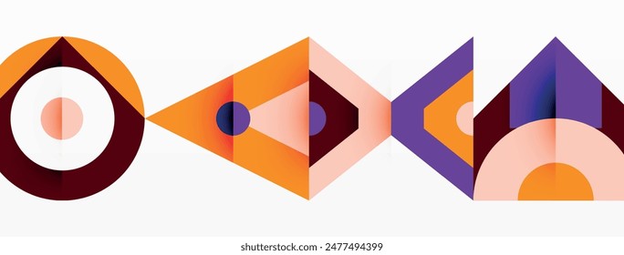 Colorful circle and triangle abstract background. Template for wallpaper, banner, presentation, background