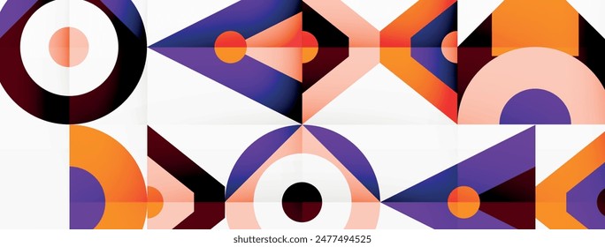 Colorido círculo y triángulo de fondo abstracto. Plantilla de Fondo de pantalla, Anuncio, presentación, fondo