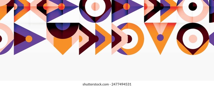Colorful circle and triangle abstract background. Template for wallpaper, banner, presentation, background