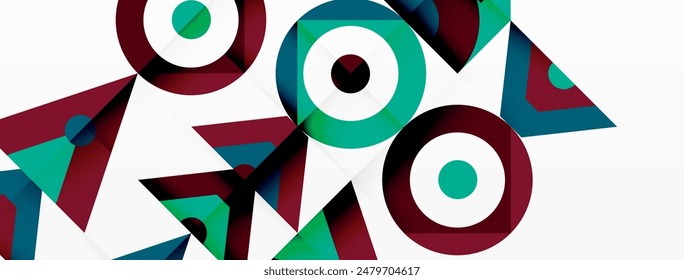 Colorful circle and triangle abstract background. Template for wallpaper, banner, presentation, background