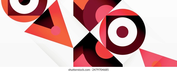 Colorful circle and triangle abstract background. Template for wallpaper, banner, presentation, background