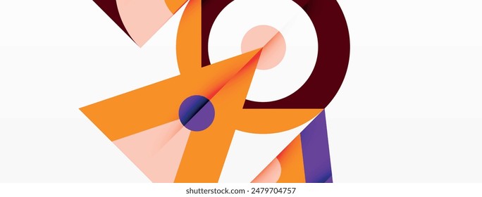 Colorful circle and triangle abstract background. Template for wallpaper, banner, presentation, background