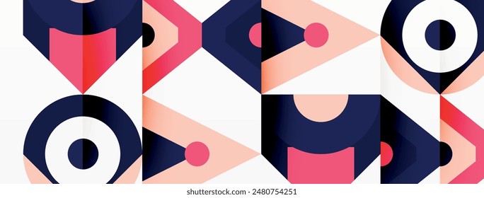 Colorful circle and triangle abstract background. Template for wallpaper, banner, presentation, background