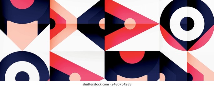 Colorful circle and triangle abstract background. Template for wallpaper, banner, presentation, background