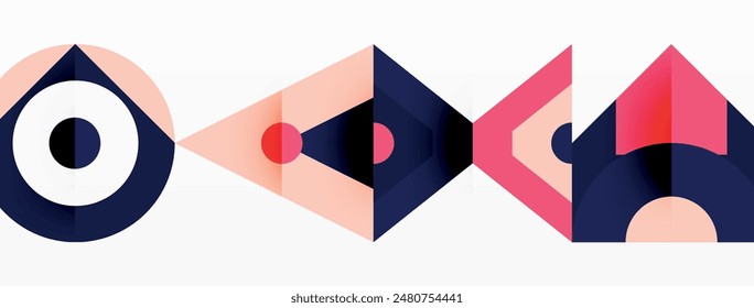 Colorful circle and triangle abstract background. Template for wallpaper, banner, presentation, background