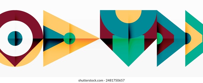 Colorful circle and triangle abstract background. Template for wallpaper, banner, presentation, background