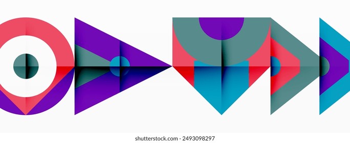 Colorido círculo y triángulo de fondo abstracto. Plantilla de Fondo de pantalla, Anuncio, presentación, fondo